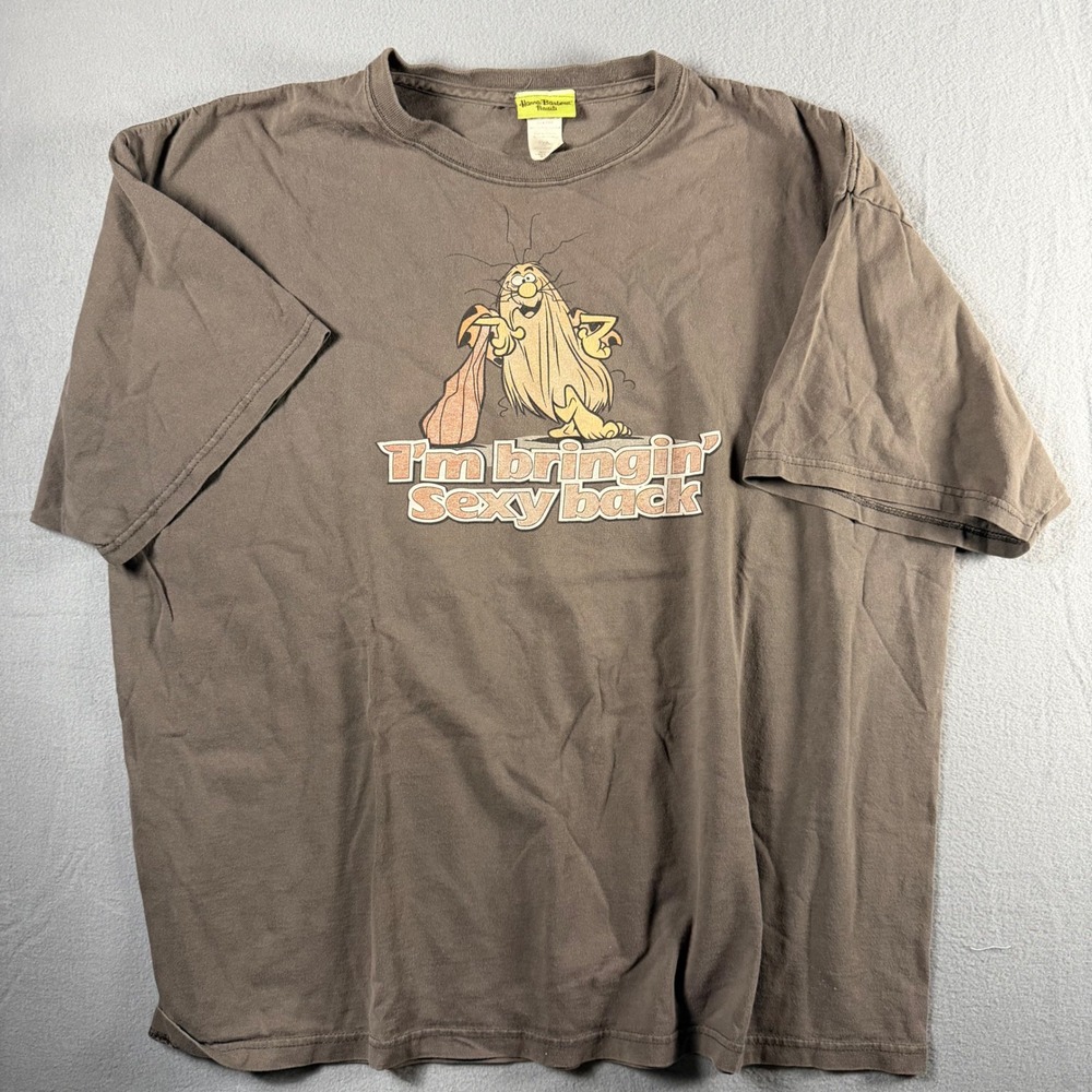 Hanna-Barbera Captain Caveman Sexy Back Graphic T-Shirt Brown Mens XXL 4043